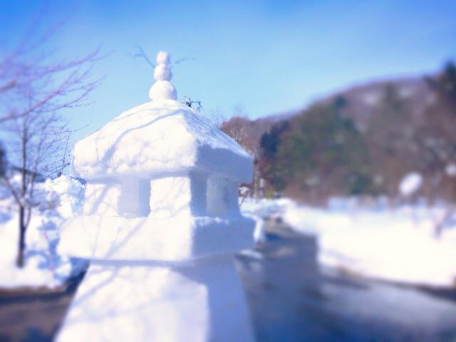 米沢の温泉旅館で　楽しい冬の思い出作ってほしい♪ー雪灯篭編ー