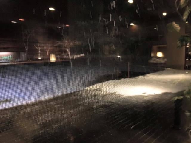 雨から 雪へ。すみれの夜