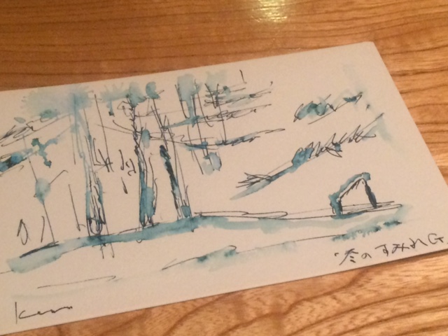 以前Kenさんが描いてくれた冬のすみれガーデン